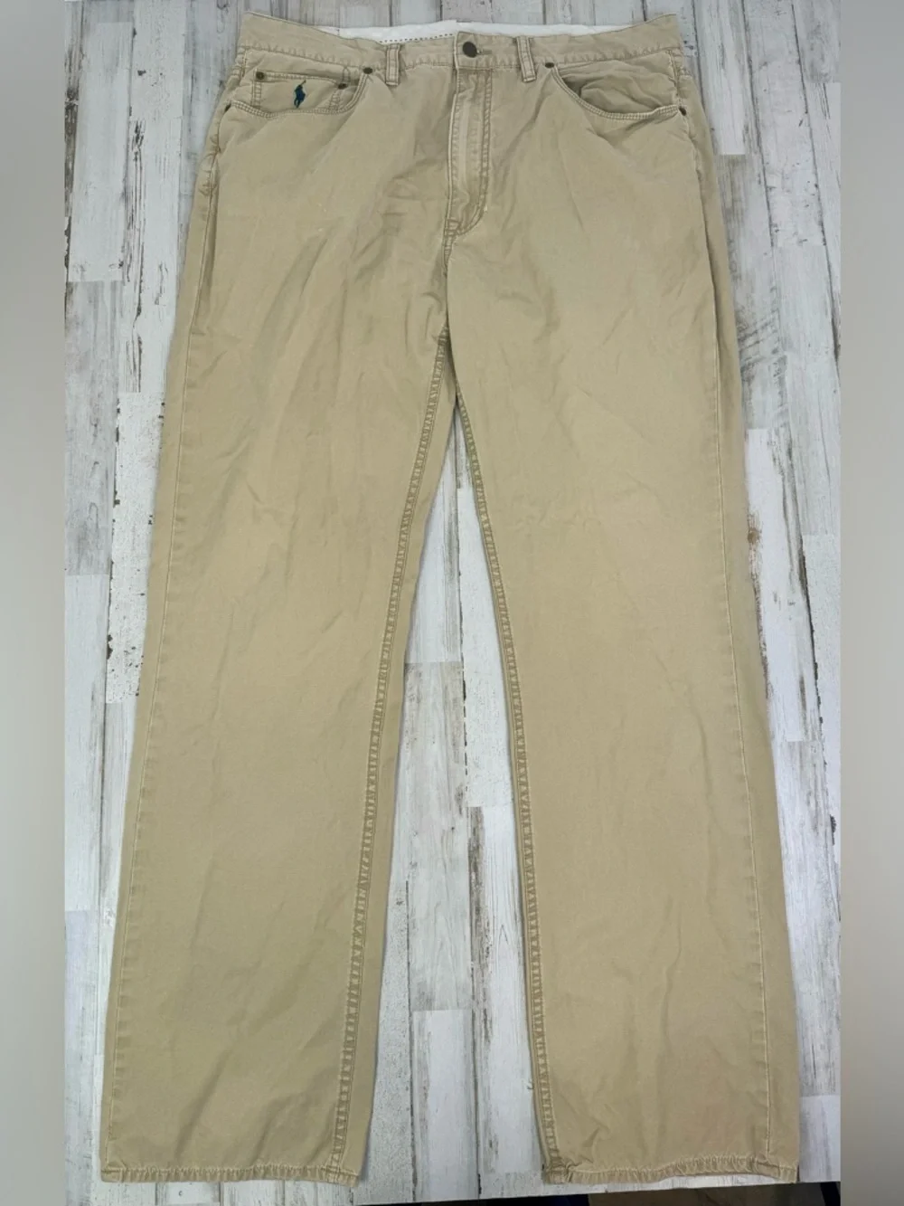 Polo Ralph Lauren Jeans Mens 38Tx34 Tan Denim Regular Straight - Picture 2 of 12